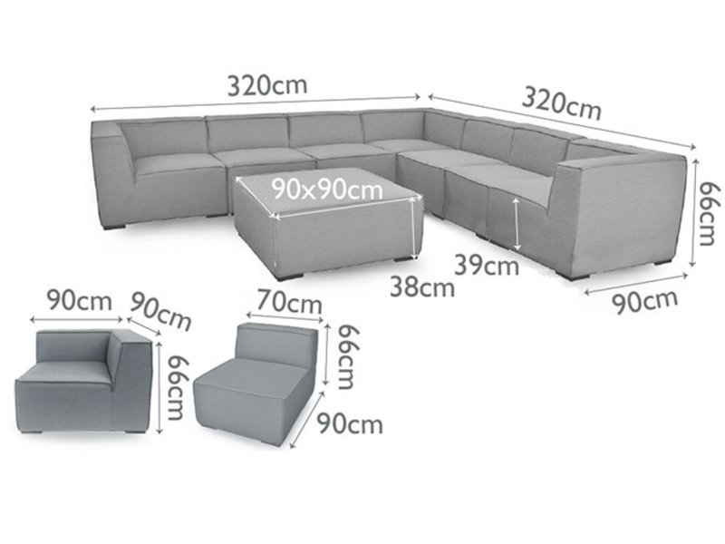 All weather Loungeset " Cubes Flanelle