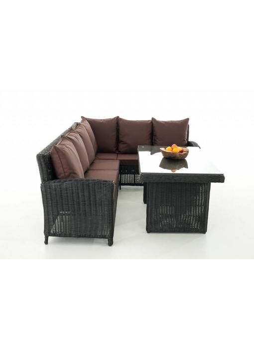 Loungeset " Minari Zwart-Bruin "