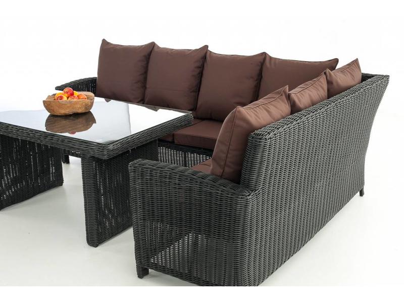 Loungeset " Minari Zwart-Bruin "