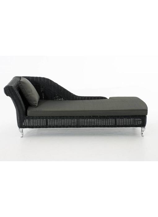 Chaise longue " Savannah Zwart-Antraciet "