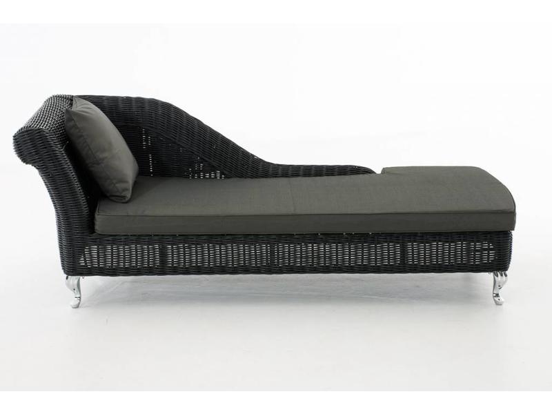 Chaise longue " Savannah Zwart-Antraciet "