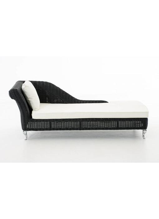 Chaise longue " Savannah Zwart-Crème "