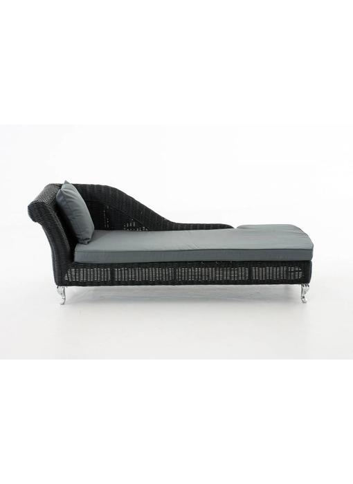 Chaise longue " Savannah Zwart-Grijs "