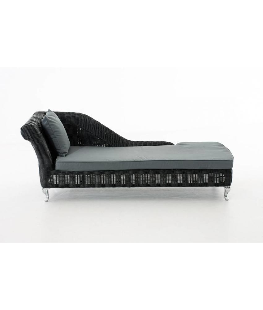 Chaise longue " Savannah Zwart-Grijs "