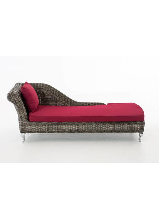 Chaise longue " Savannah Grijs-Rood "