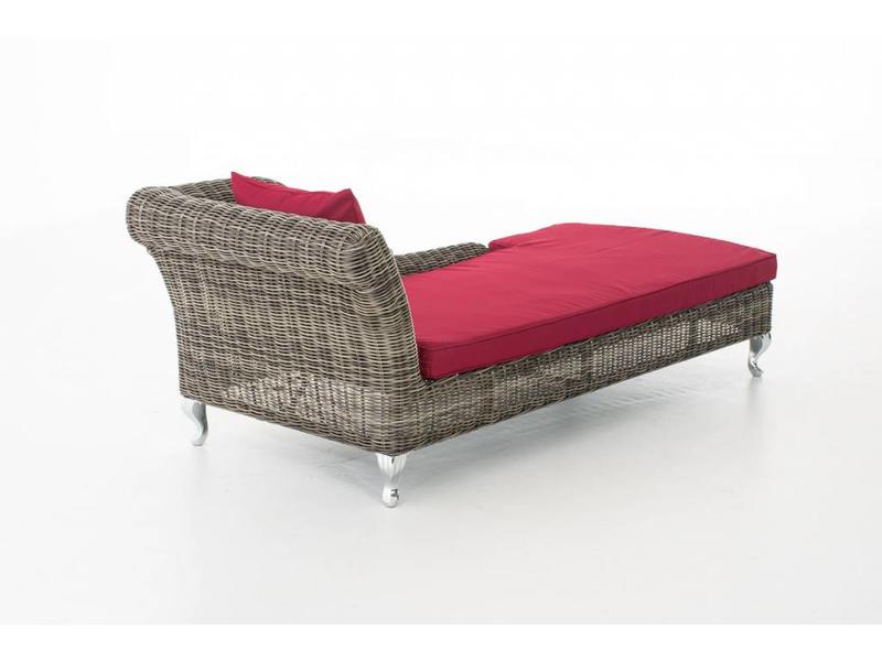 Chaise longue " Savannah Grijs-Rood "