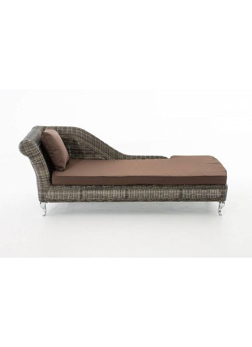 Chaise longue " Savannah Grijs-Bruin "