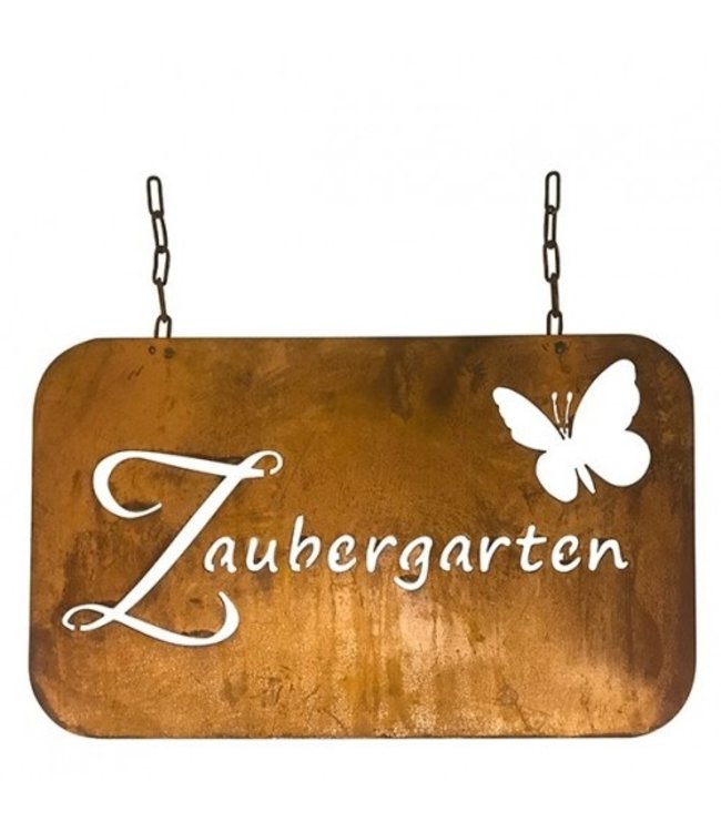 Dekoschild Edelrost Zaubergarten Villa Jahn