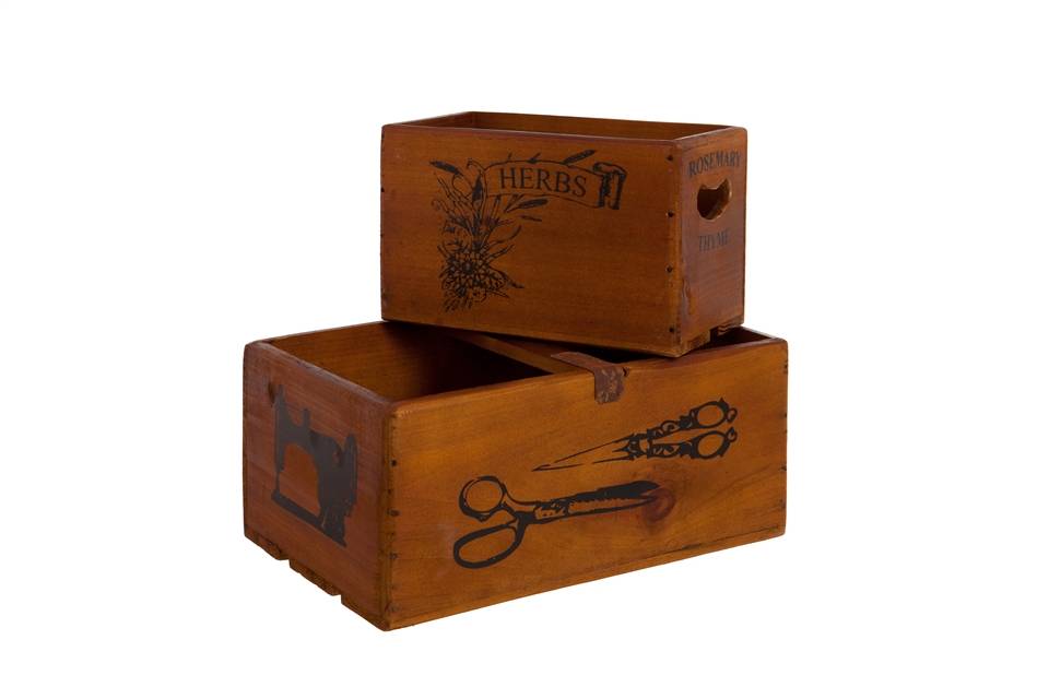 Holzkisten "Kräuter" im englischen Landhausstil - Villa Jähn