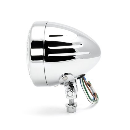 4" Headlight Grooved, Classic, Chrome