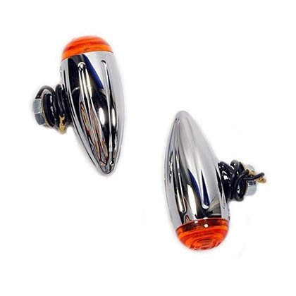 Bullet Knipperlichten Mini Chroom Gegroefd S