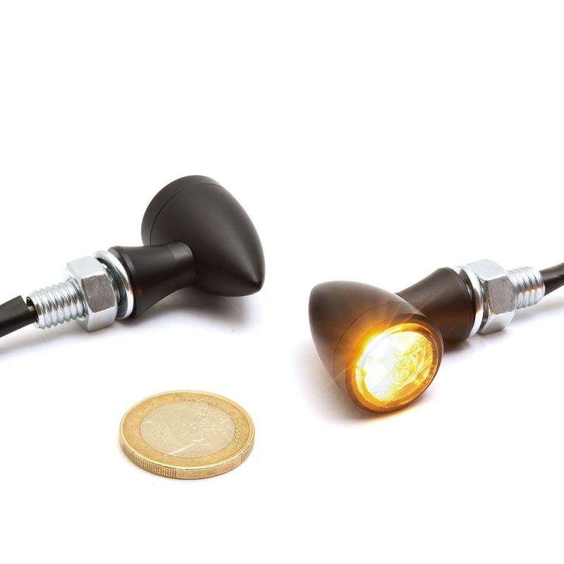 Micro Bullet LED Turnsignal black, ECE