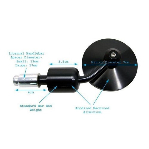 Set Bar End Spiegels met Stuurgewicht