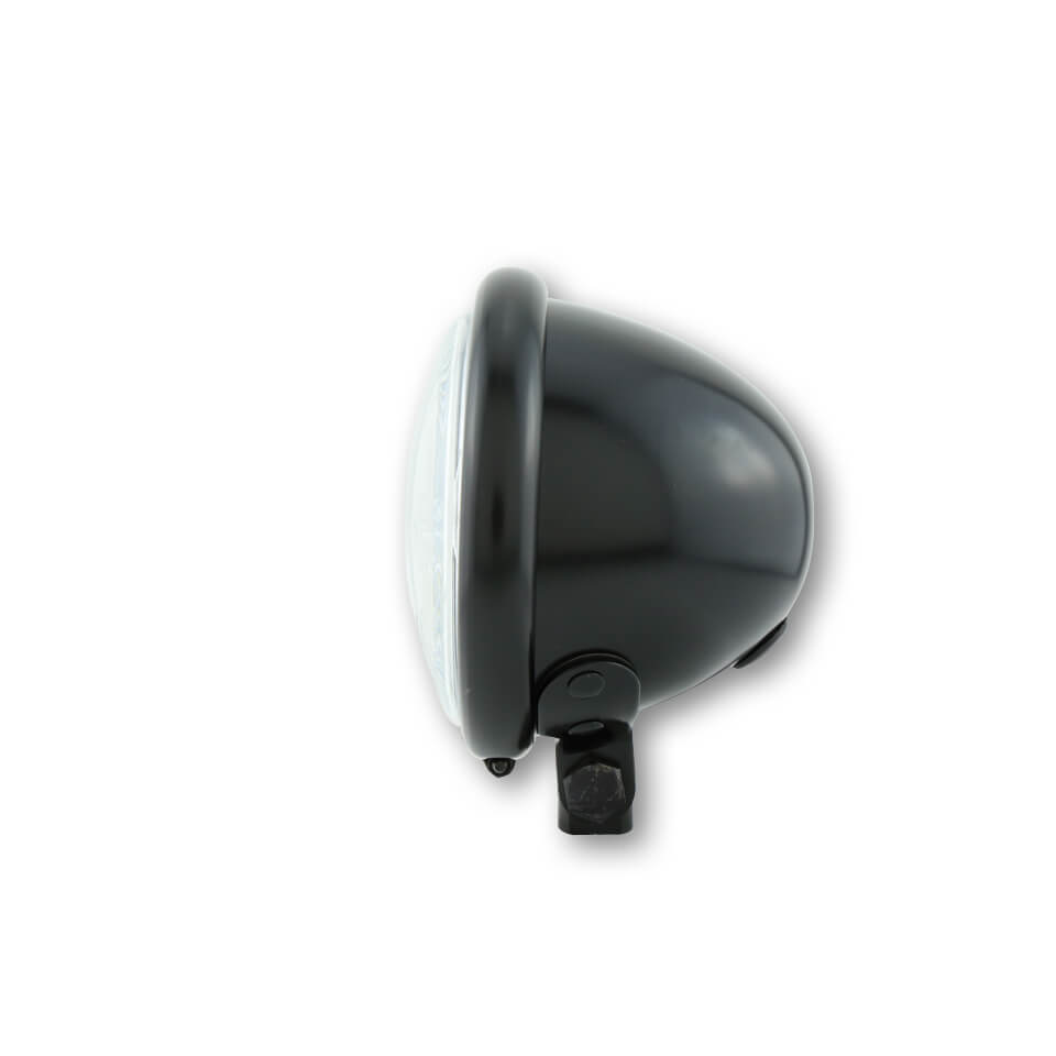SHIN YO 4 1/2 koplamp Bates-stijl, zwart, met Bilux-lamp, E-gemarkeerd