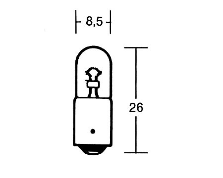 T4W gloeilamp 12V 4W BA9S