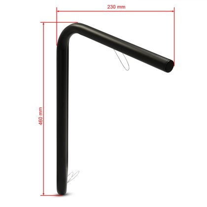 Stuur "Big Ape,"1" inch zwart gecoat