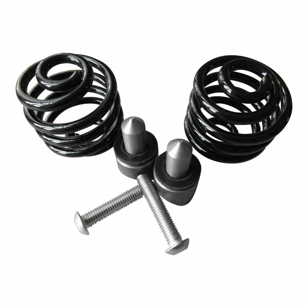 Motor Zadel Veren Zwart 2" met montage set