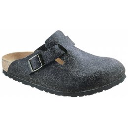 Birkenstock Boston wolvilt antraciet voor brede voet