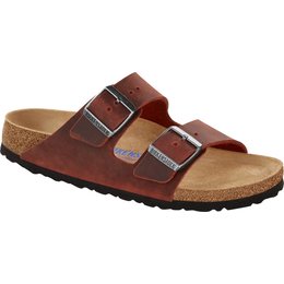 Birkenstock Arizona earth red geolied leer zacht voetbed voor normale voet