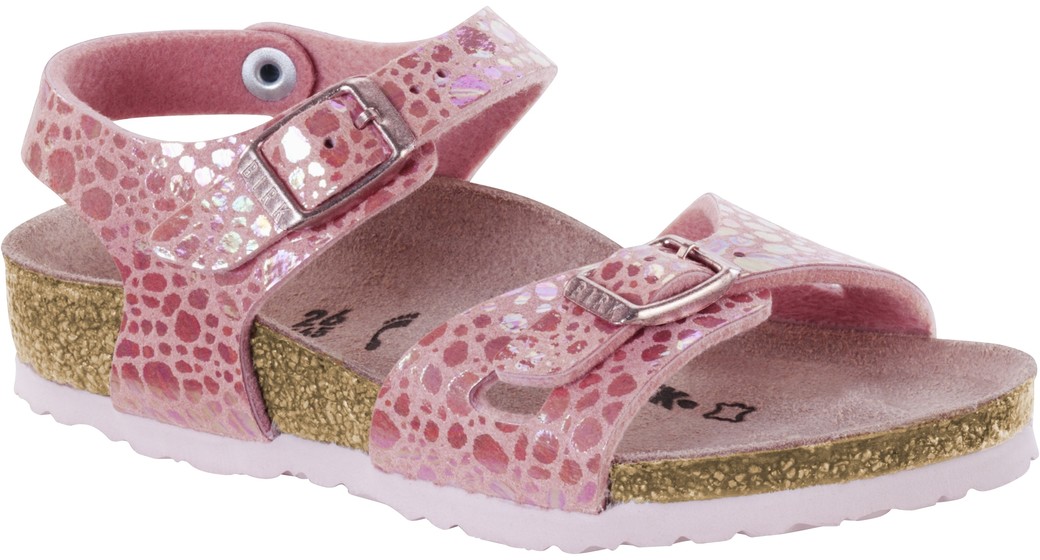 Birkenstock Rio kids metallic stones pink for normal feet