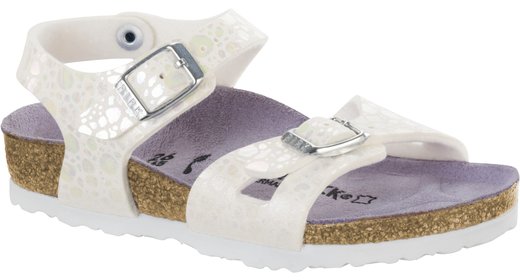 Birkenstock Birkenstock Rio kids metallic stones white for normal feet