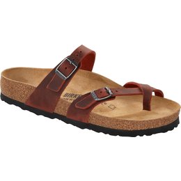 Birkenstock Mayari Earth Red geolied leer voor normale voet