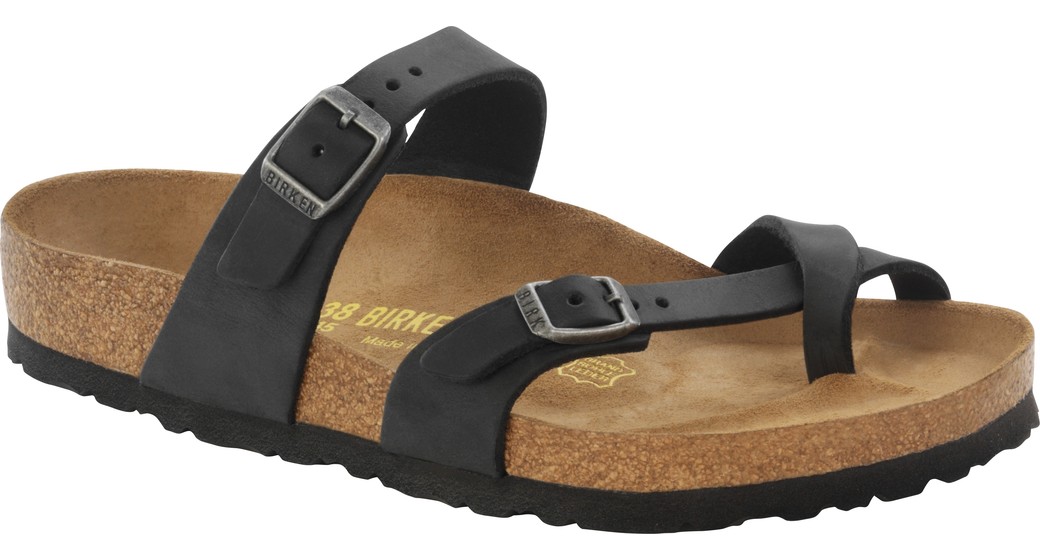 Birkenstock Mayari zwart geolied leer voor normale voet