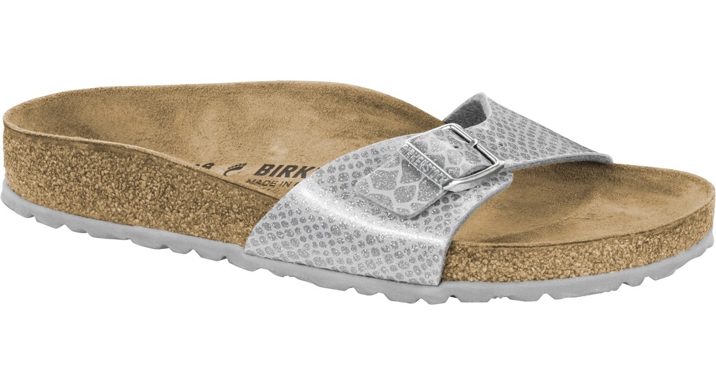 Birkenstock Madrid magic snake zilver voor normale voet