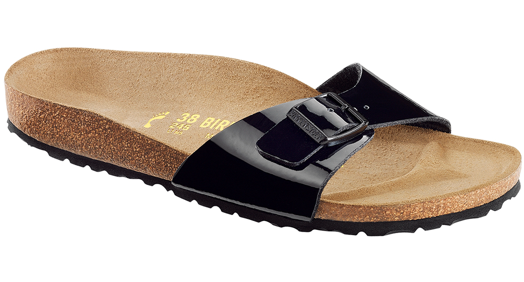 Birkenstock Madrid black patent for normal feet