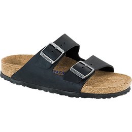 Birkenstock Arizona black olied leather soft footbed for wide feet