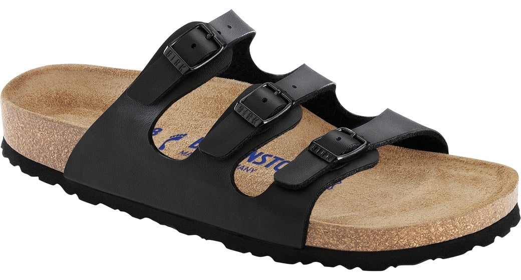 Birkenstock Florida zwart met zacht voetbed voor normale voet