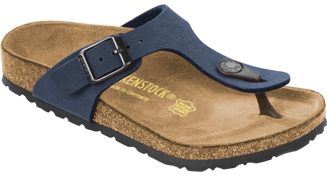 Birkenstock Gizeh kids nubuck navy for wide feet