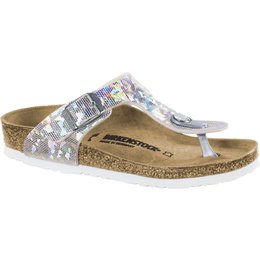 Birkenstock Gizeh kids hologram zilver voor normale voet