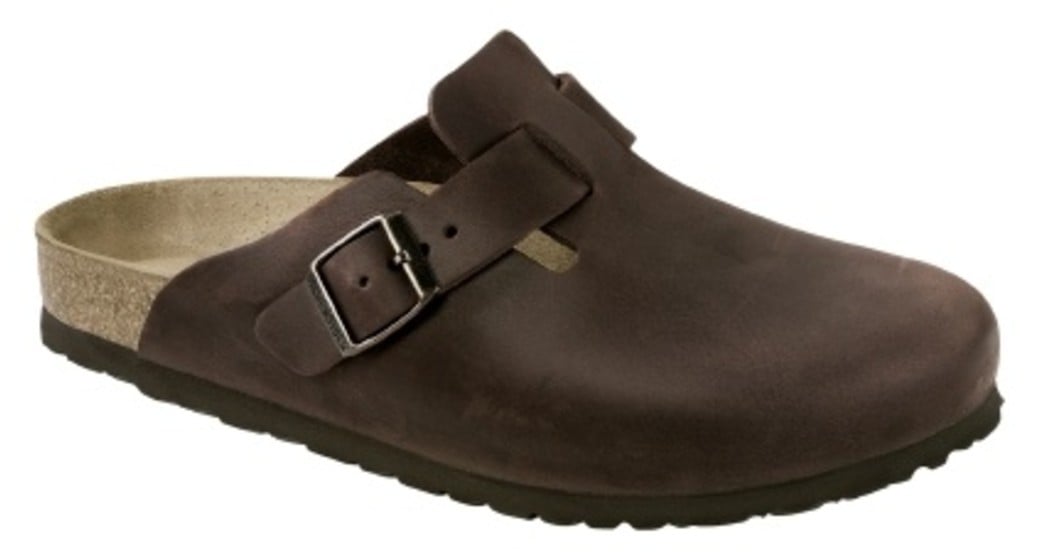 Birkenstock Boston habana leer voor brede voet