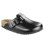 Birkenstock Boston zwart leer voor brede voet - zacht voetbed