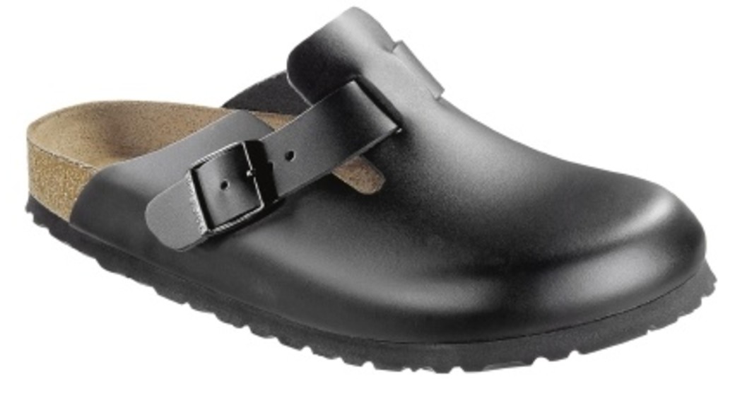 Birkenstock Boston black leather for wide feet