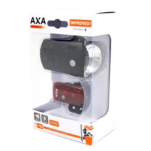 Axa verlichting set Greenline 35 Lux Usb