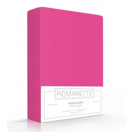 Romanette Hoeslaken Katoen Fuchsia Roze Romanette Hoeslaken Katoen Fuchsia Roze