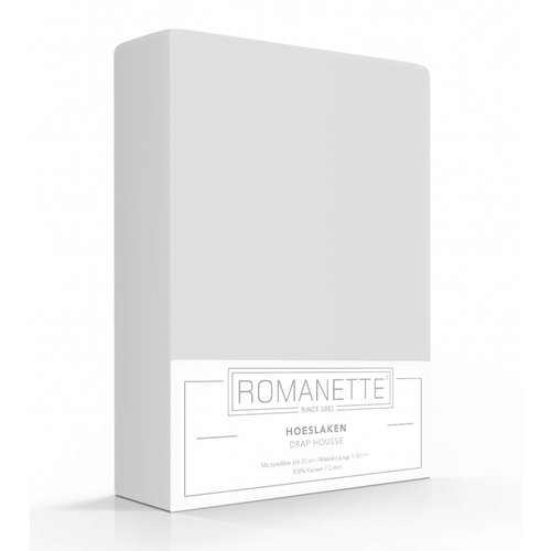 Romanette Hoeslaken Katoen Grijs Zilver Romanette Hoeslaken Katoen Grijs Zilver