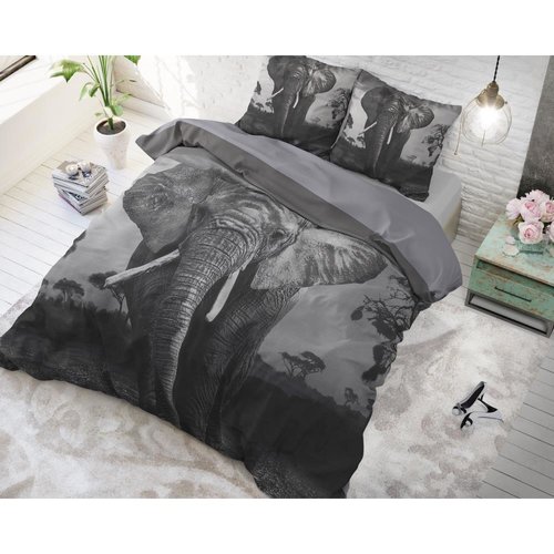 DreamHouse Dekbedovertrek Elephant Mansion Antraciet DreamHouse Dekbedovertrek Elephant Mansion Antraciet