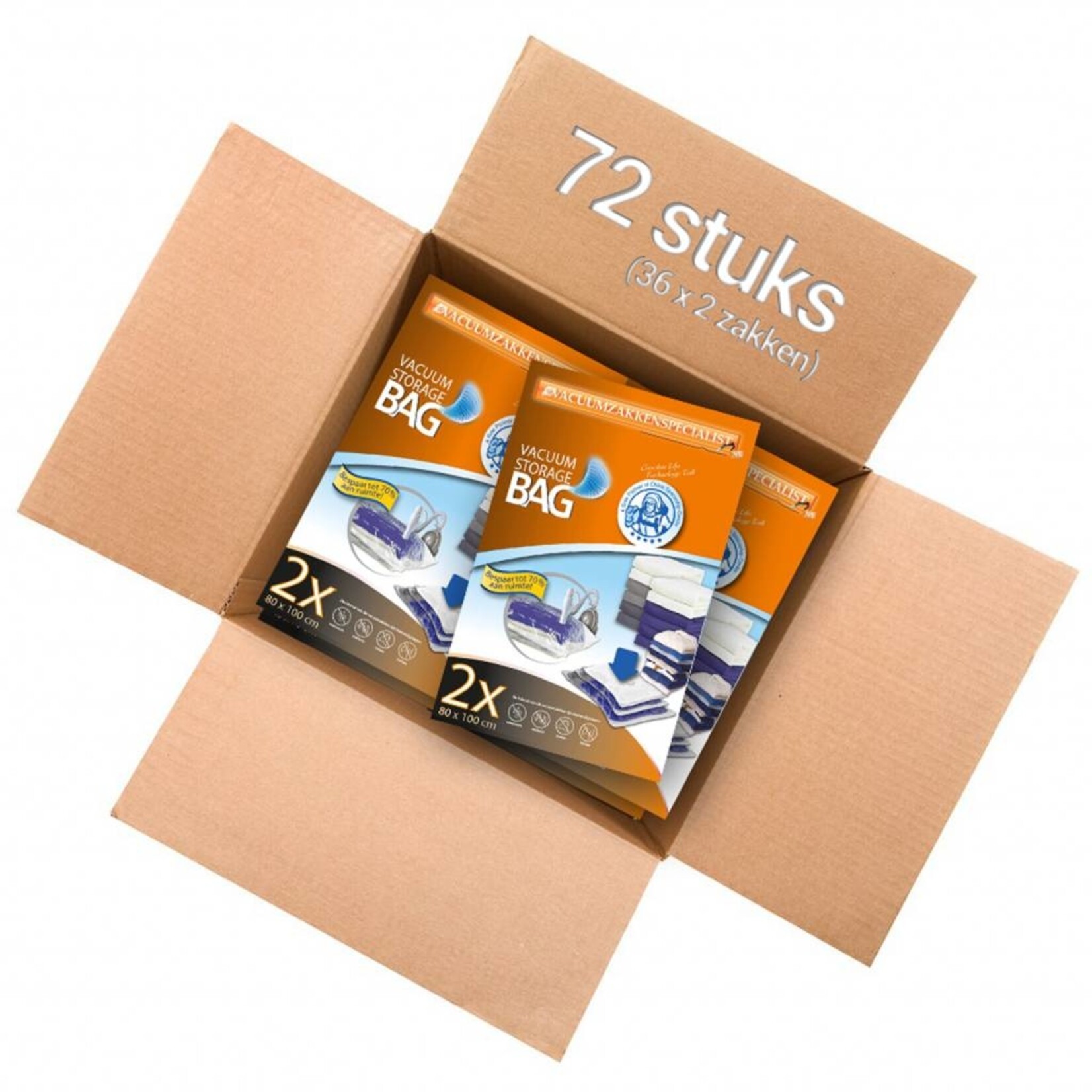 Pro Vacuumzakken 80X100 [Doos 72 Zakken] (ook geschikt voor Pro Vacuumpomp)