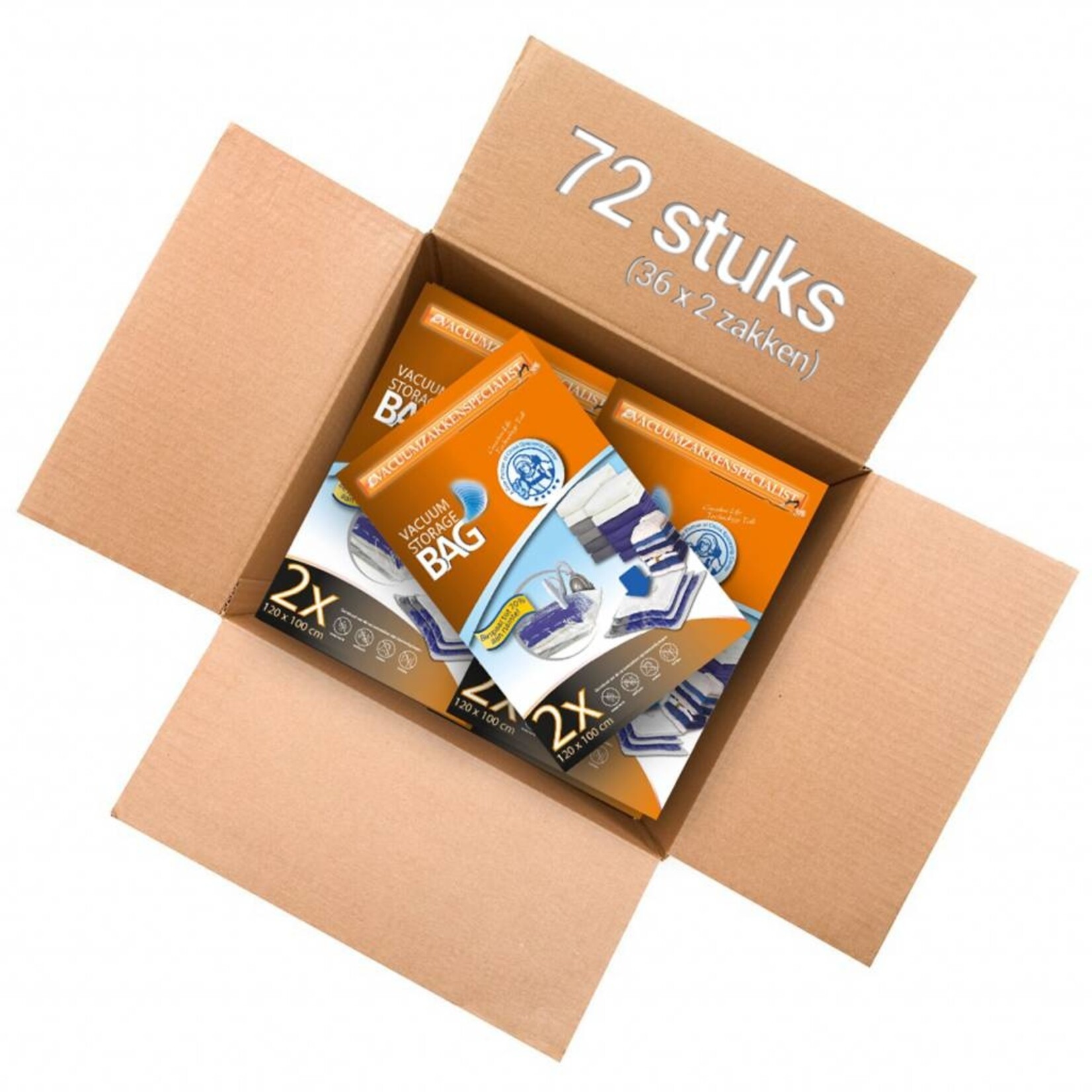 Pro Vacuumzakken 120X100 cm [Doos 72 Zakken] (ook geschikt voor Pro Vacuumpomp)