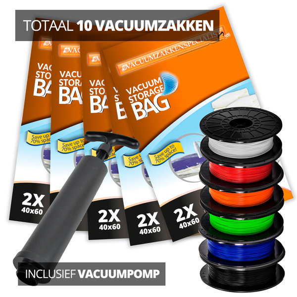 Pro Pakket Vacuumzakken voor Filament [Set 10 Zakken + Pomp]