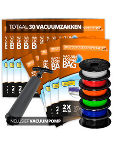 Pro XL Pakket Vacuumzakken voor Filament [Set 30 Zakken+Pomp]