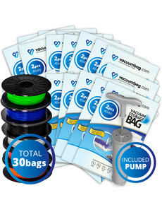 Vacuumbag.com Vacuumzakken voor Filament Pakket XL [Set 30 Zakken+Pomp]