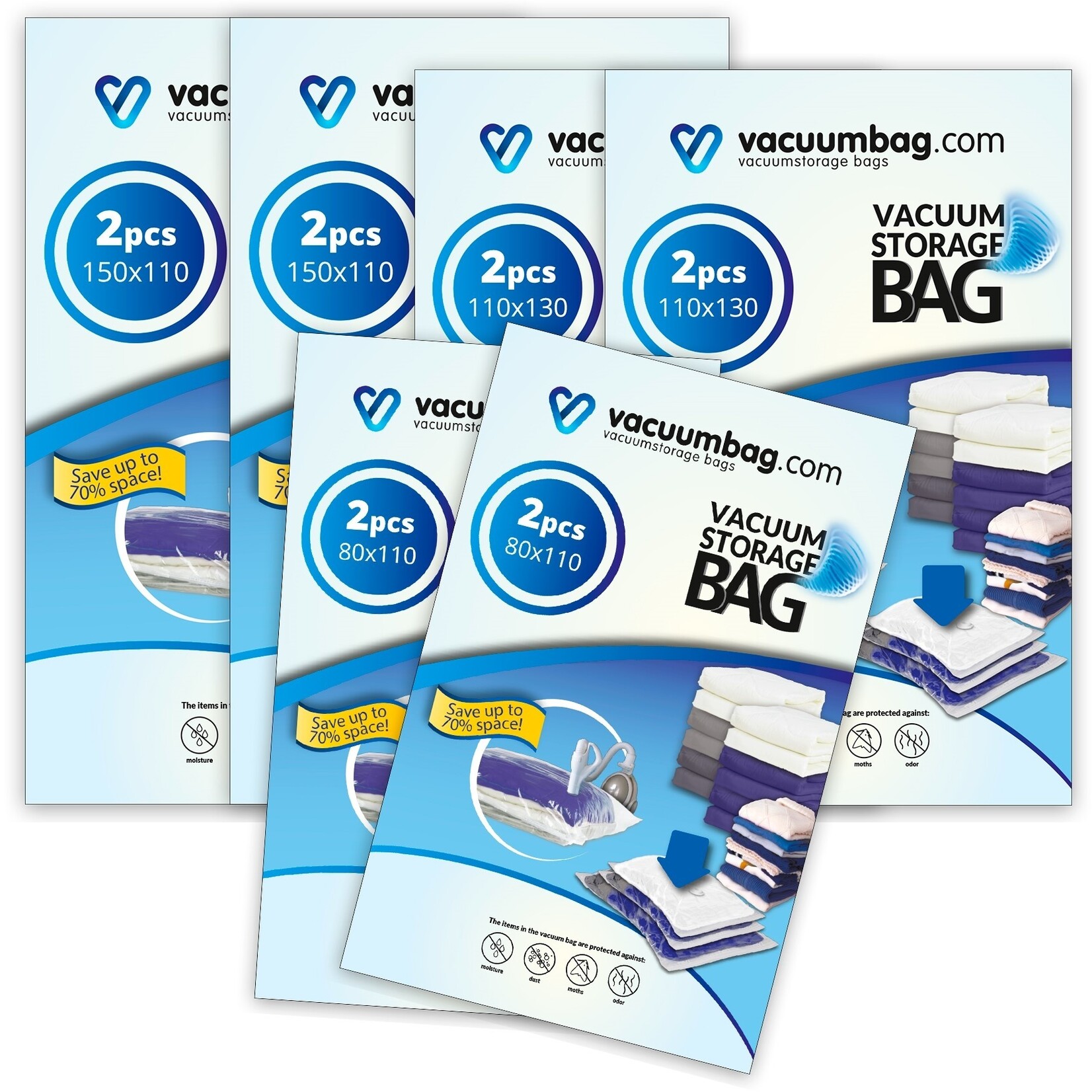 Vacuumbag.com Vacuumzakken Pakket Home Large Bags [Set 12 zakken]