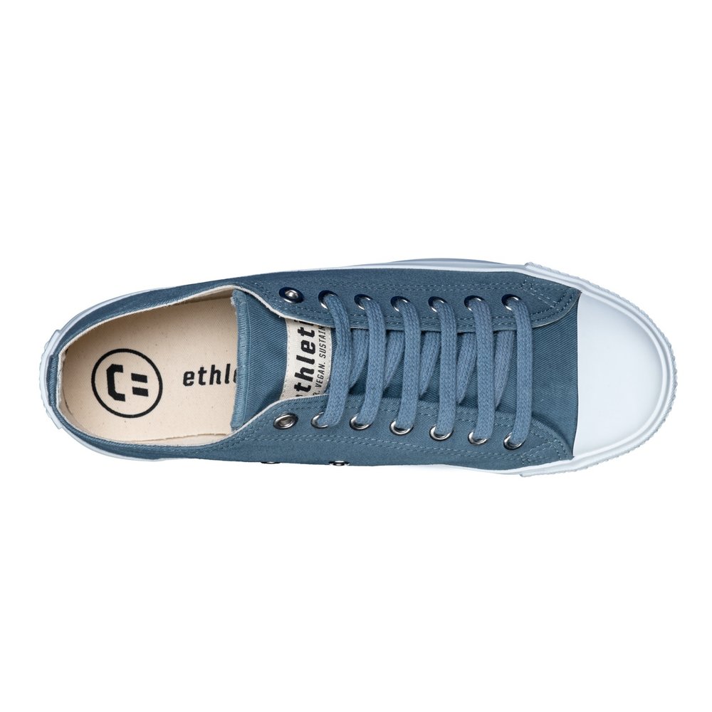 Ethletic Fair Trainer White Cap Lo Cut Workers Blue | Just White