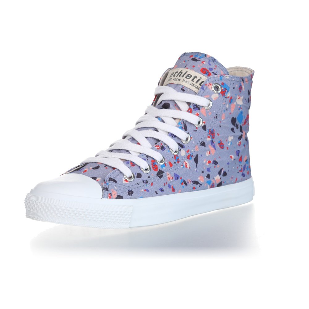 Ethletic Fair Trainer  White Cap Hi Cut Collection 18 Terrazzo Blueberry | Just White