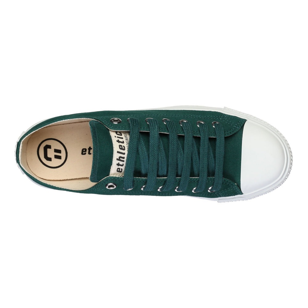 Ethletic Fair Trainer White Cap Lo Cut Emerald Velvet | Just White