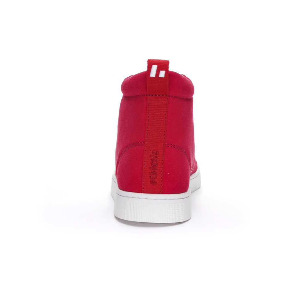 Ethletic Fair Trainer Active Hi Cut Cranberry Red | Just White